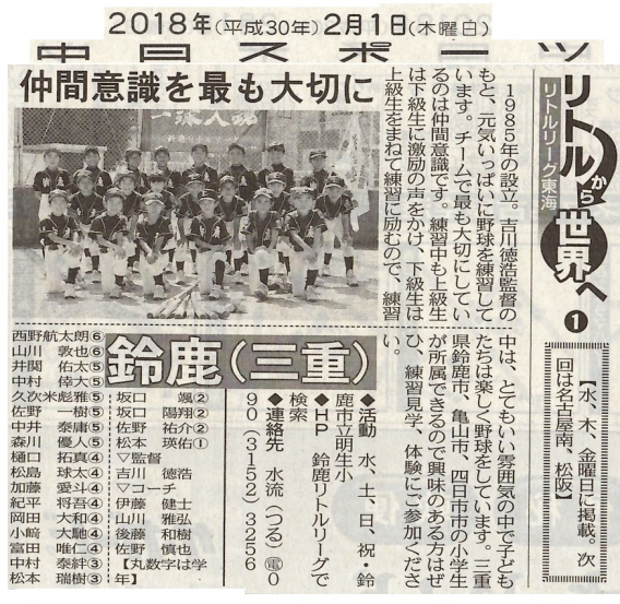 中日スポーツ新聞掲載（2018年2月1日）